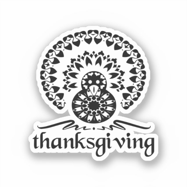 Adesivo Thanksgiving-  Turkey Mandala (Frente)
