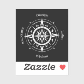 Adesivo The 4 Stoic Virtues Compass