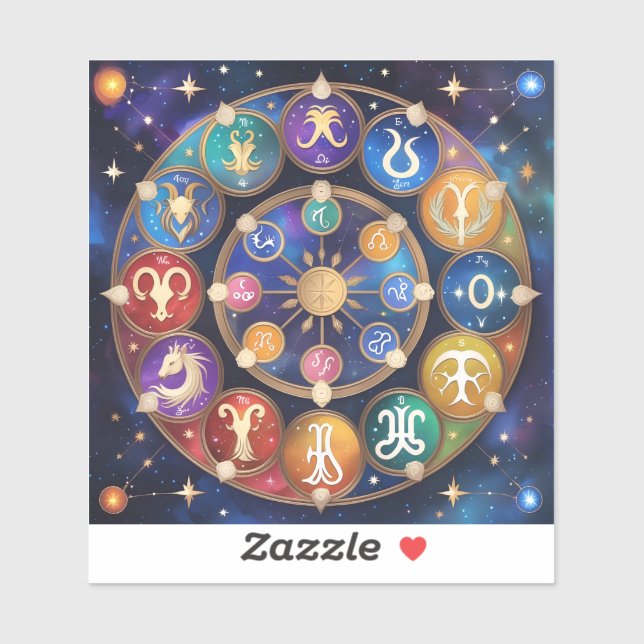 Adesivo  the circle with the zodiac signs (Folha)