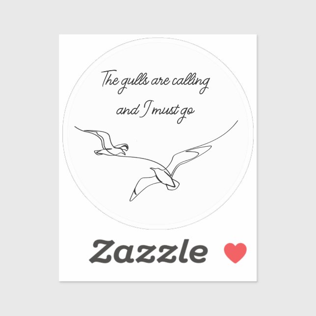 Adesivo The gulls are calling and I must go Seagull art  (Folha)