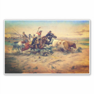 Adesivo The Herd Quitter (por C. M. Russell, c. 1897)