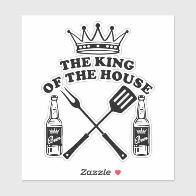 Adesivo The King of the House Beer (Folha)