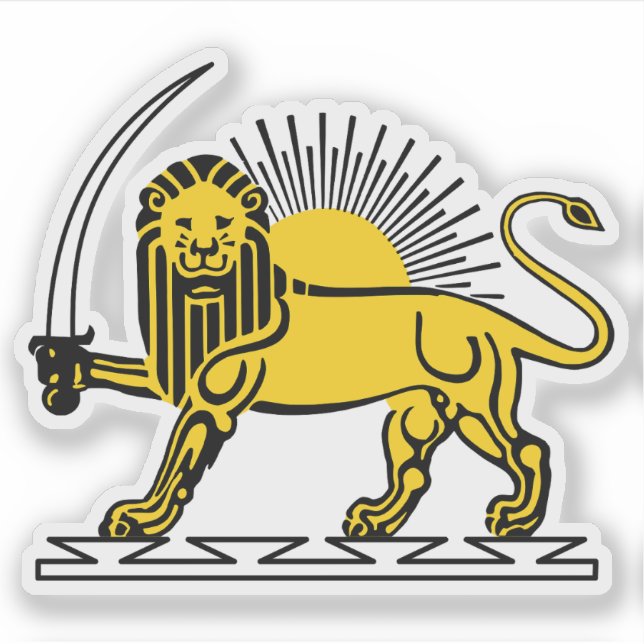 Adesivo The Lion and Sun emblem of Iran (until 1980) (Frente)