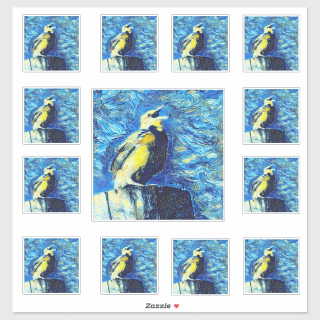 Adesivo The Lonely Bird VanGogh Style  (Folha)