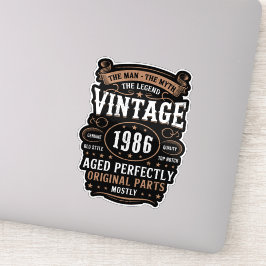 Adesivo The Man The Legend Vintage 1986 Birthday 40th Bday