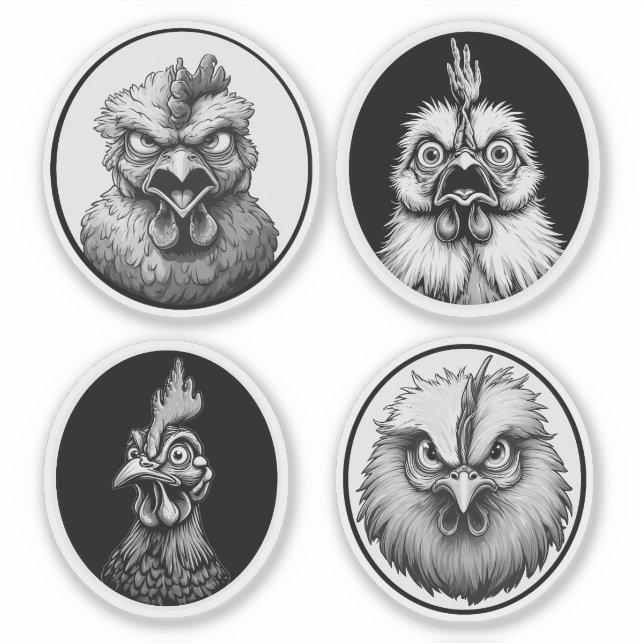 Adesivo "The Silkie & Co. Funny Far" 4-Pack Sticker Bundle (Frente)