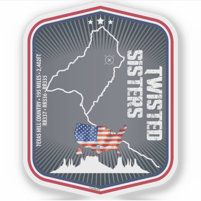 Adesivo The Twisted Sisters Texas USA Motorcycle 02 (Frente)