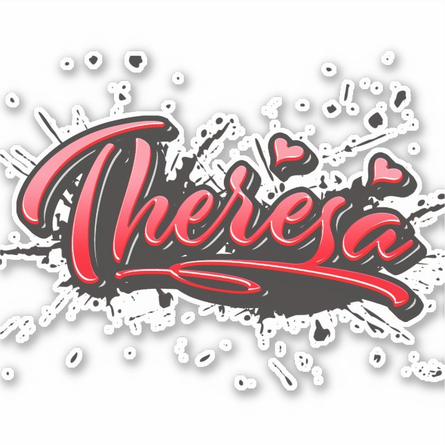 Adesivo Theresa red Heart Graffiti Aufkleber Sticker (Frente)
