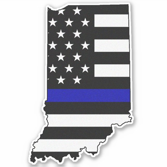 Adesivo Thin Blue Line Flag Indiana (Frente)