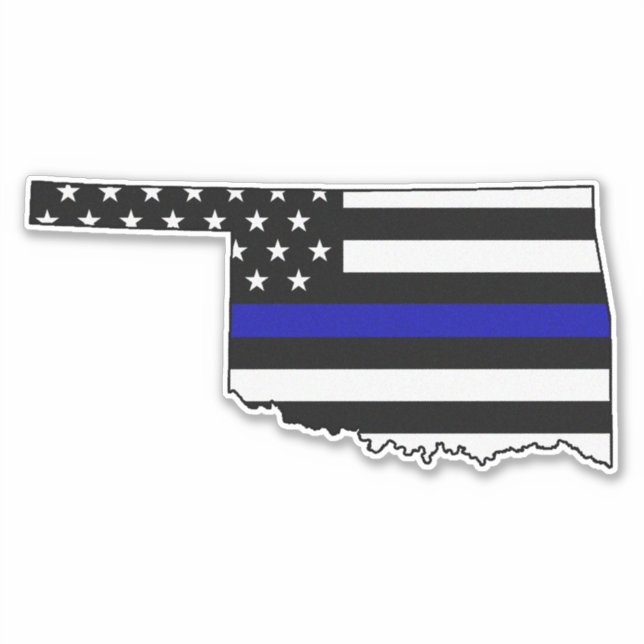 Adesivo Thin Blue Line Flag Oklahoma (Frente)