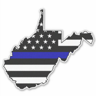 Adesivo Thin Blue Line Flag West Virginia