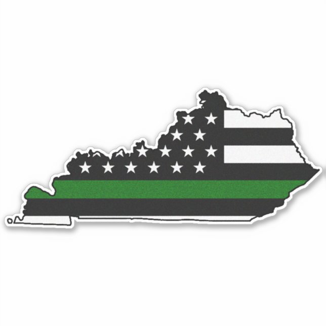Adesivo Thin Green Line Flag Kentucky (Frente)