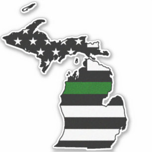 Adesivo Thin Green Line Flag Michigan