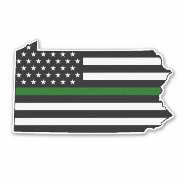 Adesivo Thin Green Line Flag Pensilvânia (Frente)