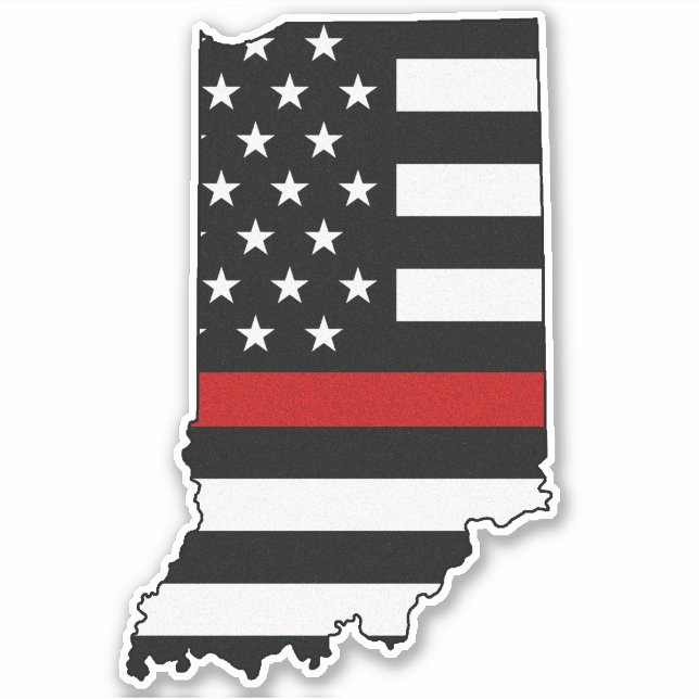 Adesivo Thin Red Line Flag Indiana (Frente)
