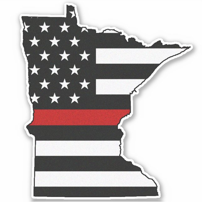 Adesivo Thin Red Line Flag Minnesota (Frente)