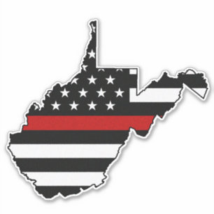 Adesivo Thin Red Line Flag West Virginia