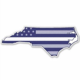 Adesivo Thin White Line Flag na Carolina do Norte