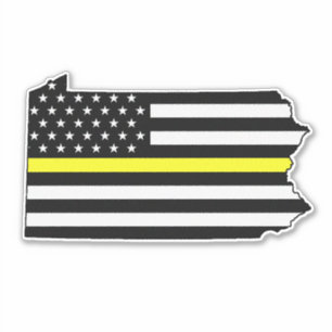 Adesivo Thin Yellow Line Flag Pennsylvania