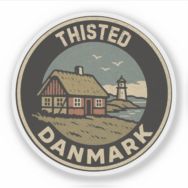 Adesivo Thisted, Dinamarca Danmark  (Frente)