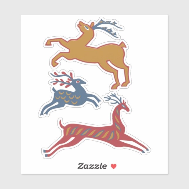 Adesivo Three Deers American Folk Art (Folha)