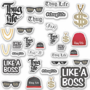 Adesivo Thug Life Stickers sem direitos autorais