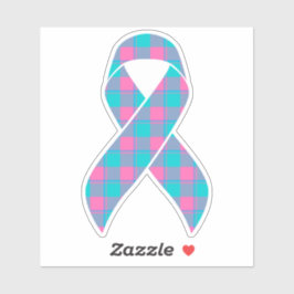 Adesivo Thyroid Cancer Awareness Plaid Teal Ribbon