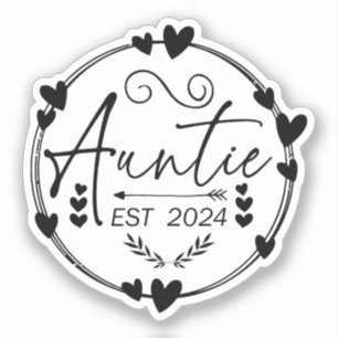 Adesivo Tia Est 2024 Anúncio de Gravidez Tia Funny