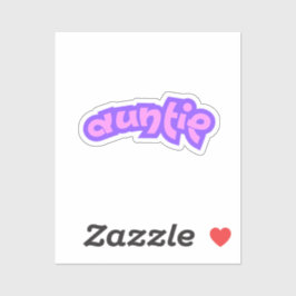 Adesivo Tia | Letras de Bolhas de Tia Púrpura Rosa