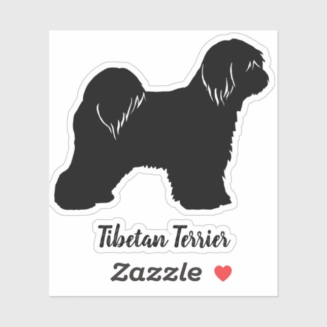 Adesivo Tibetan Terrier Dog Silhout Vinyl Sticker