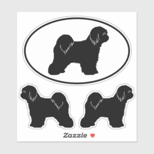 Adesivo Tibetano Terrier Silhouettes Cães vinil Sticker Se