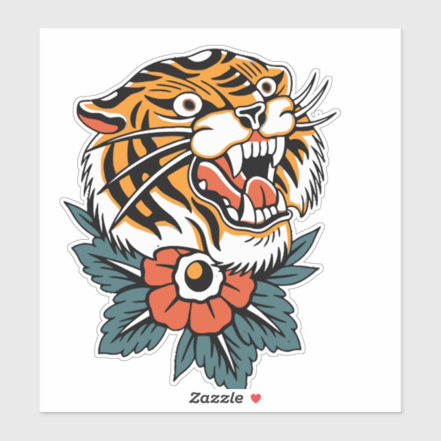 Adesivo Tiger Roaring Sticker (Folha)