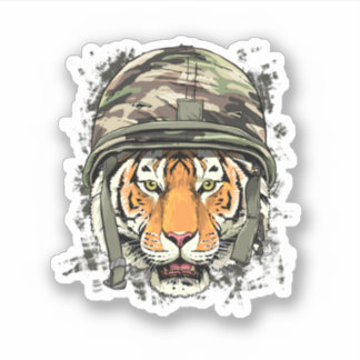 Adesivo Tiger Soldier Veteran Army Tiger Safari Animal Lov
