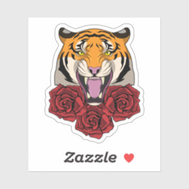 Adesivo Tigre com Rosas