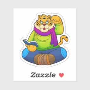 Adesivo Tigre como Nerd do Livro