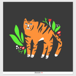 Adesivo Tigre em flores