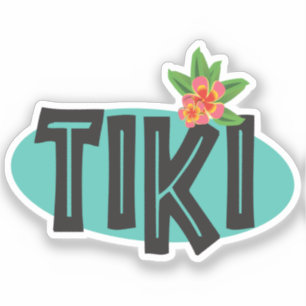 Adesivo Tiki com Flor Hibiscus