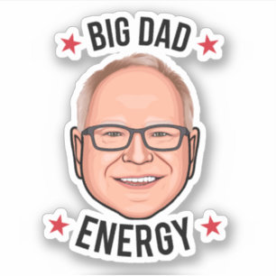 Adesivo Tim Walz Big Pai Energy