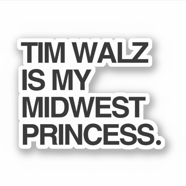 Adesivo Tim Walz é minha princesa do meio-oeste (Frente)