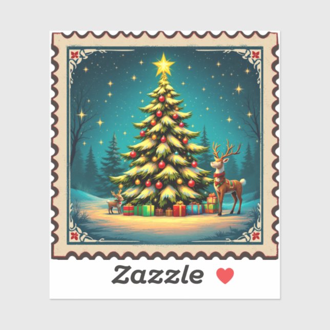 Adesivo timbre de noel (Folha)