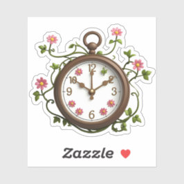 Adesivo Time Blooms Sticker: Relógio exclusivo e Design Fl