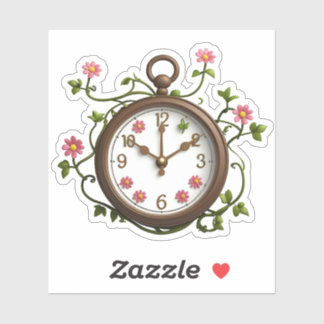 Adesivo Time Blooms Sticker: Relógio exclusivo e Design Fl