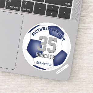 Adesivo time branco azul colorido futebol masculino