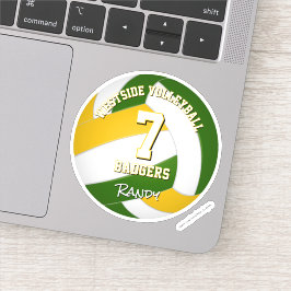 Adesivo time de ouro verde colorido voleibol