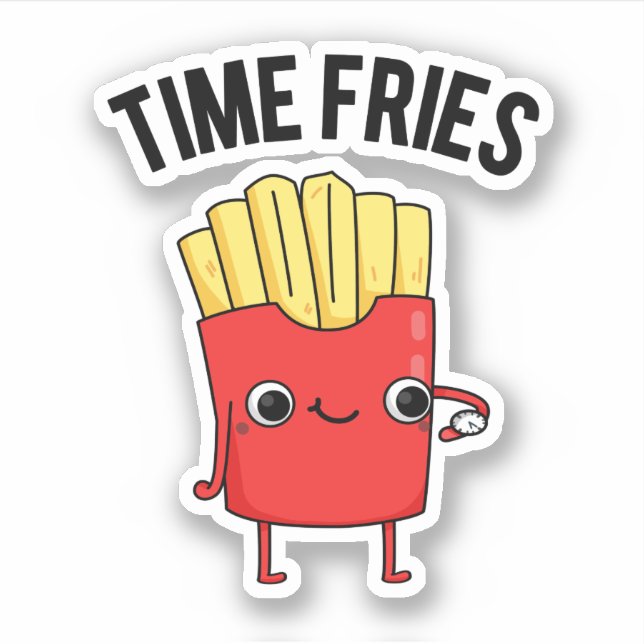 Adesivo Time Fries Engraçados Fries Franceses (Frente)