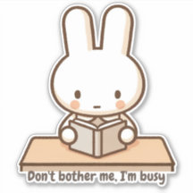 Tiny bunny study Vinyl Sticker
