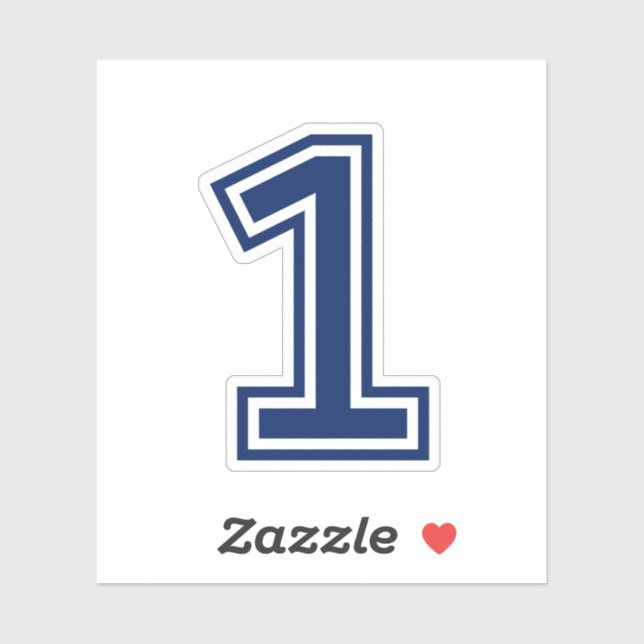 Adesivo Tipo de letra de colégio desportivo número 1 perso (Folha)