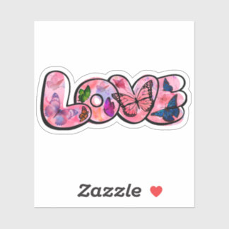 Adesivo Tipografia de Amor Floral
