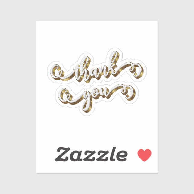 Adesivo Tipografia Dourada moderna Obrigado (Folha)