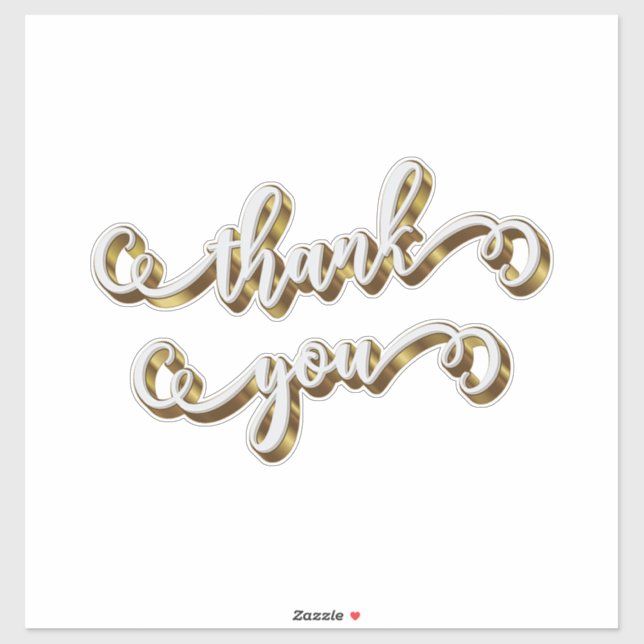 Adesivo Tipografia Dourada moderna Obrigado (Folha)